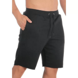 Bermudas Masculinas Moletom Lisa Com Bolso Frontal e Traseiro - Preto