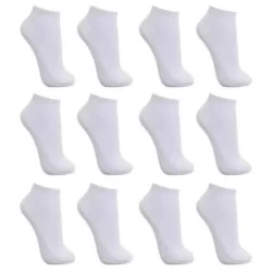 Meias Cano Baixo Brancas Algodão Kit 12 Pares de Meias Unissex - Branco