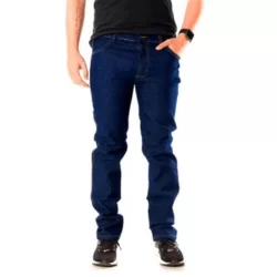 Calça Jeans Plus Size Masculina Tradicional com Elastano Preta - Marinho