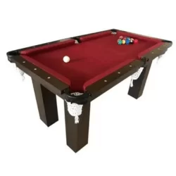 Mesa de Sinuca Snooker Bilhar Engers 0,90x1,60 Base de Pedra Tabaco Tecido Vinho - Bordô