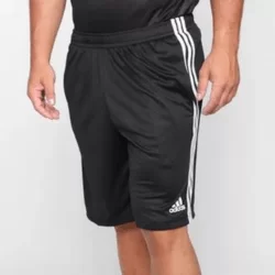 Bermuda Adidas 3S Masculina - Preto+Branco