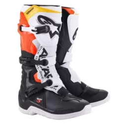 Bota Alpinestars Tech 3 Motocross Trilha Enduro Preto Branco Vermelho - Branco