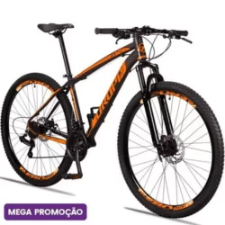 Bicicleta Dropp Z3 Aro 29 Câmbios Shimano 21 Marchas Freio a Disco Mecânico com Suspensão - Preto+Laranja