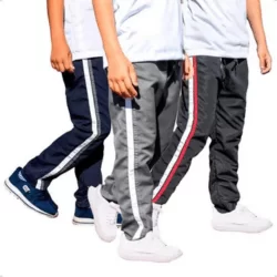 Kit 3 Calças Infantil Tactel Agasalho com Bolso Traseiro 271 - 8 - Preto - Colorido