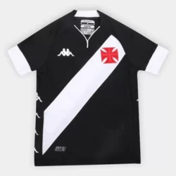 Camisa Infantil Vasco da Gama I 22/23 Torcedor Kappa - Preto+Branco