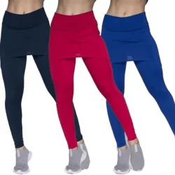 Kit de Calça Legging Vekyo Suplex Saia Tapa Bumbum - 3 Unidades - Feminina